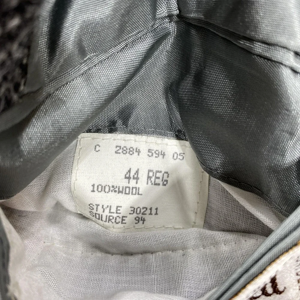 Harris Tweed Sport‎ Coat Mens 44 Gray Herringbone Wool Two Button Lined